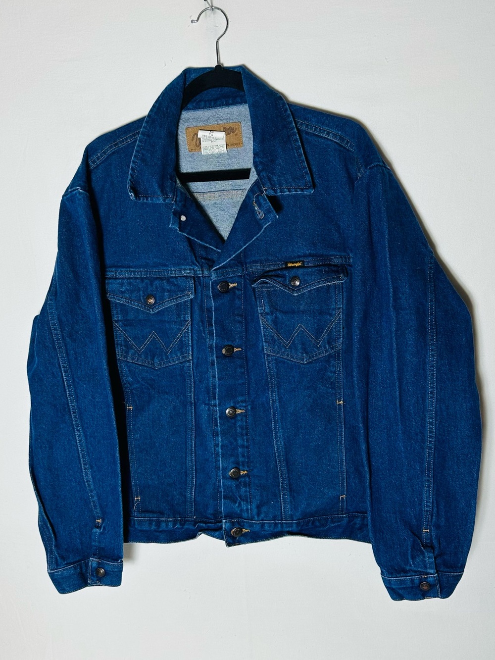 Vintage Wrangler Western Denim Trucker Jacket XL Indigo Blue Jean Jacket
